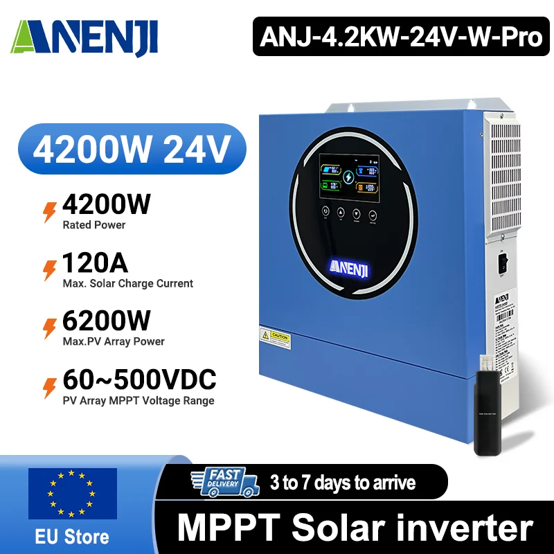 Anenji Hybrid Inverter, 4.2kW, 24V, 2 Outputs, Wi-Fi — фото 2