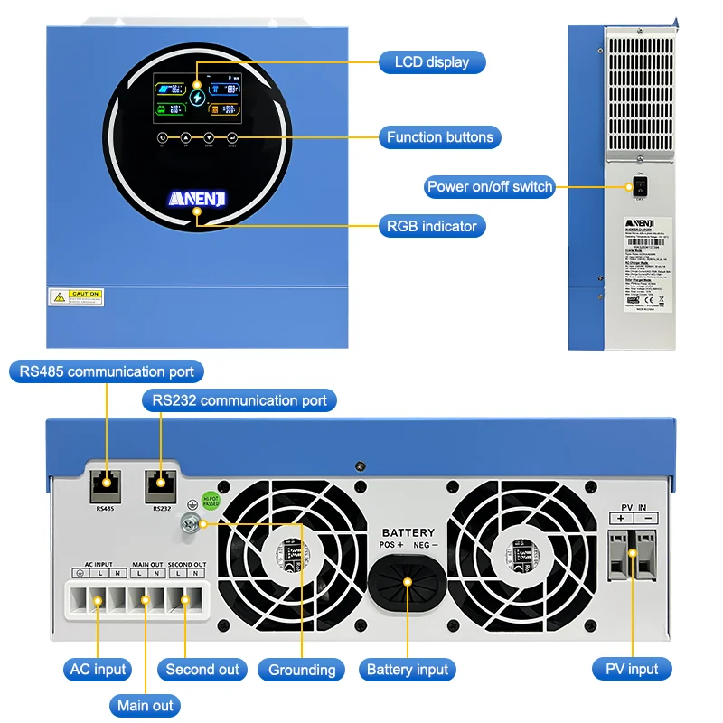 Anenji Hybrid Inverter, 4.2kW, 24V, 2 Outputs, Wi-Fi — фото 7
