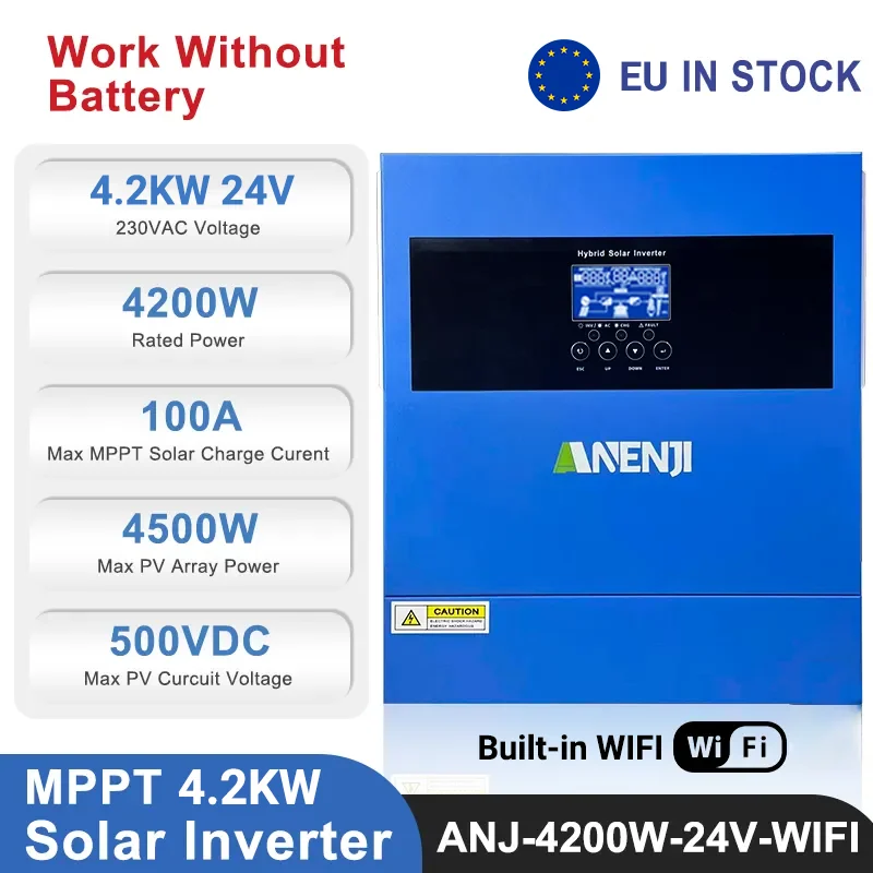 Anenji hybrid inverter, 4.2 kW, 24 V, parallel, Wi-Fi — фото 2