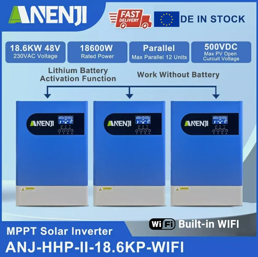 Anenji Hybrid-Wechselrichter, 6,2 kW, 48 V, bis zu 12 Stk. parallel dazu WLAN — фото 7