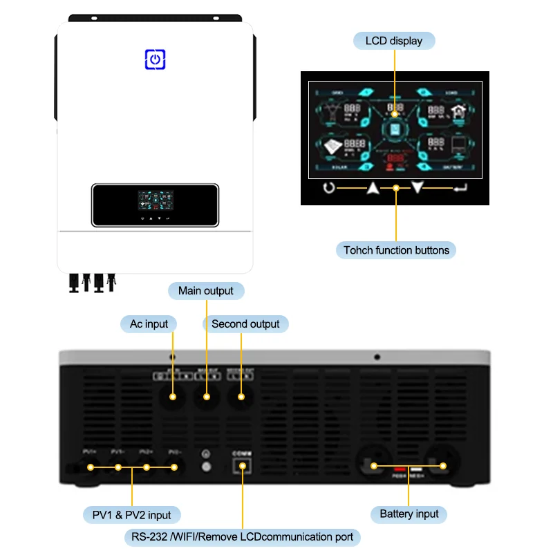 Anenji Hybrid Inverter, 10.2 kW, 48 V, Wi-Fi — фото 3
