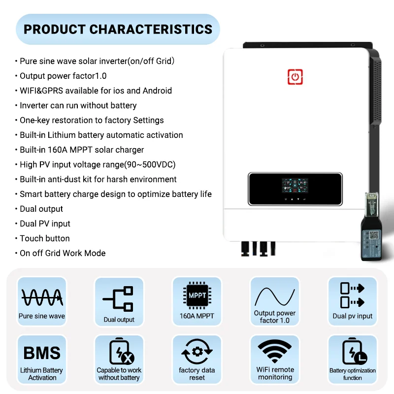 Anenji Hybrid Inverter, 10.2 kW, 48 V, Wi-Fi — фото 5