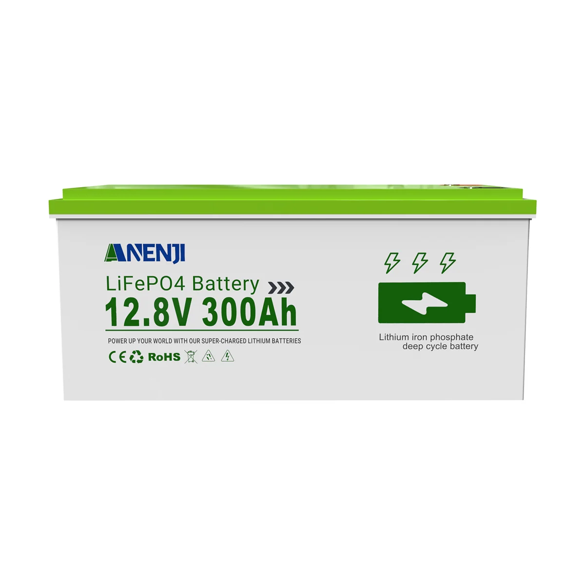 Anenji LiFePO4-Akku 12,8 V, 300 Ah, 3,84 kWh, Bluetooth