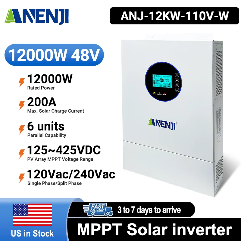 Anenji hybrid inverter, 12 kW, 48 V, split phase, up to 6 pcs. in parallel — фото 2