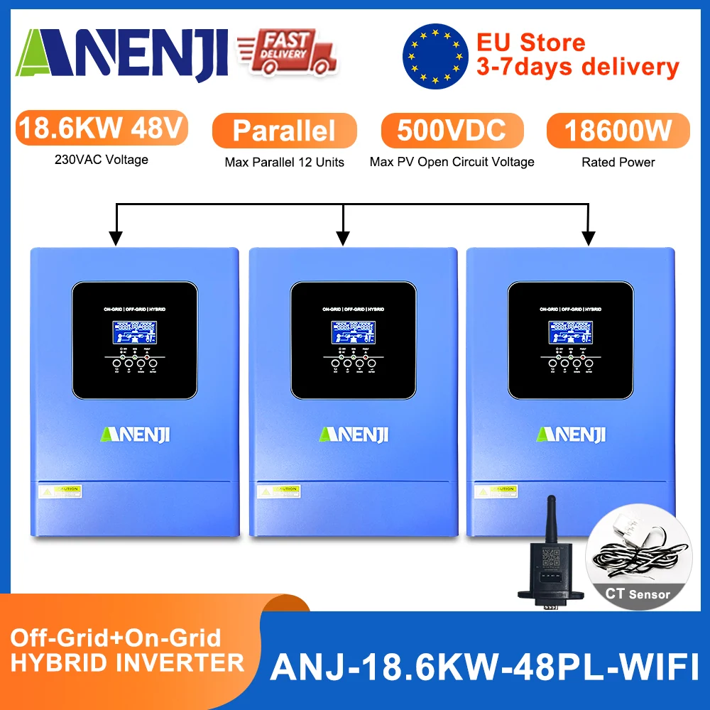 Anenji Hybrid Inverter 18.6kW 48V 3 Phase Parallel Wi-Fi — фото 2