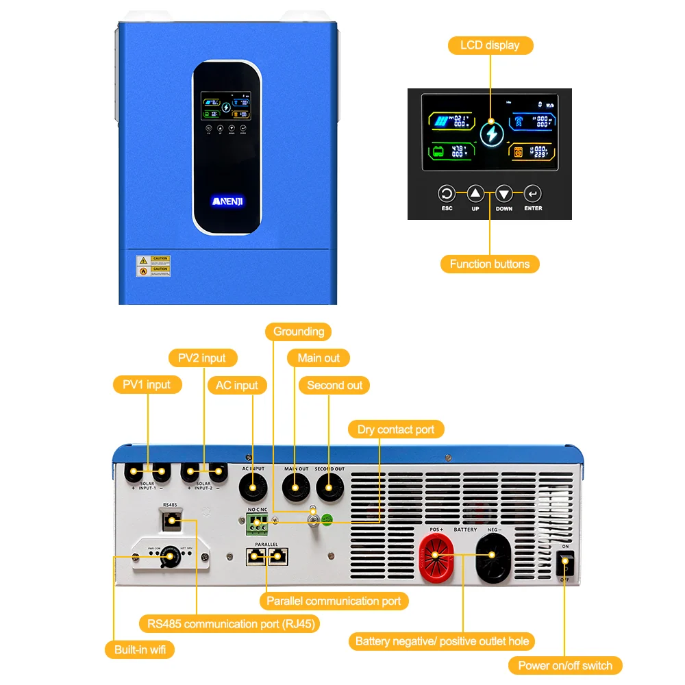 Anenji Hybrid Inverter 33kW 48V 3 Phase Parallel Wi-Fi — фото 7