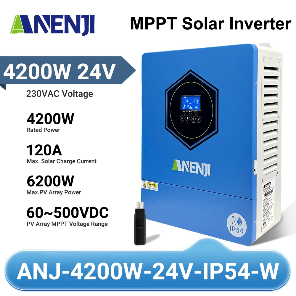 Anenji Hybrid Inverter 4.2kW ​​24V IP54 2 Outputs Wi-Fi — фото 2