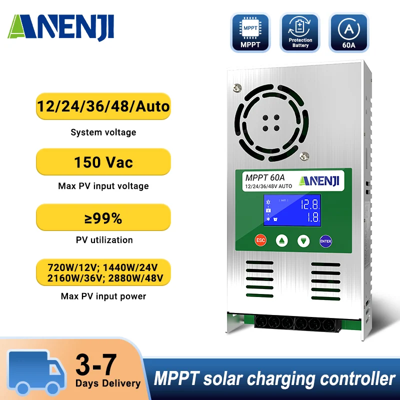 Anenji MPPT-Controller, 60 A, 12/24/48 V — фото 2
