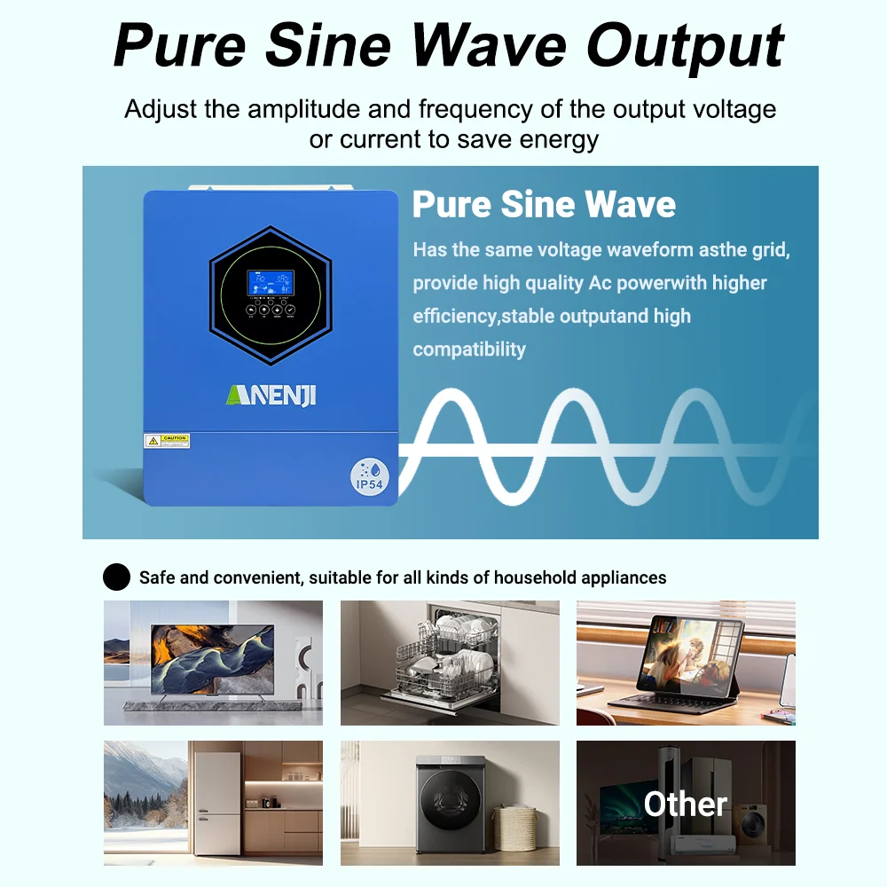 Anenji Hybrid Inverter 6.2kW 48V IP54 2 Outputs Wi-Fi — фото 6