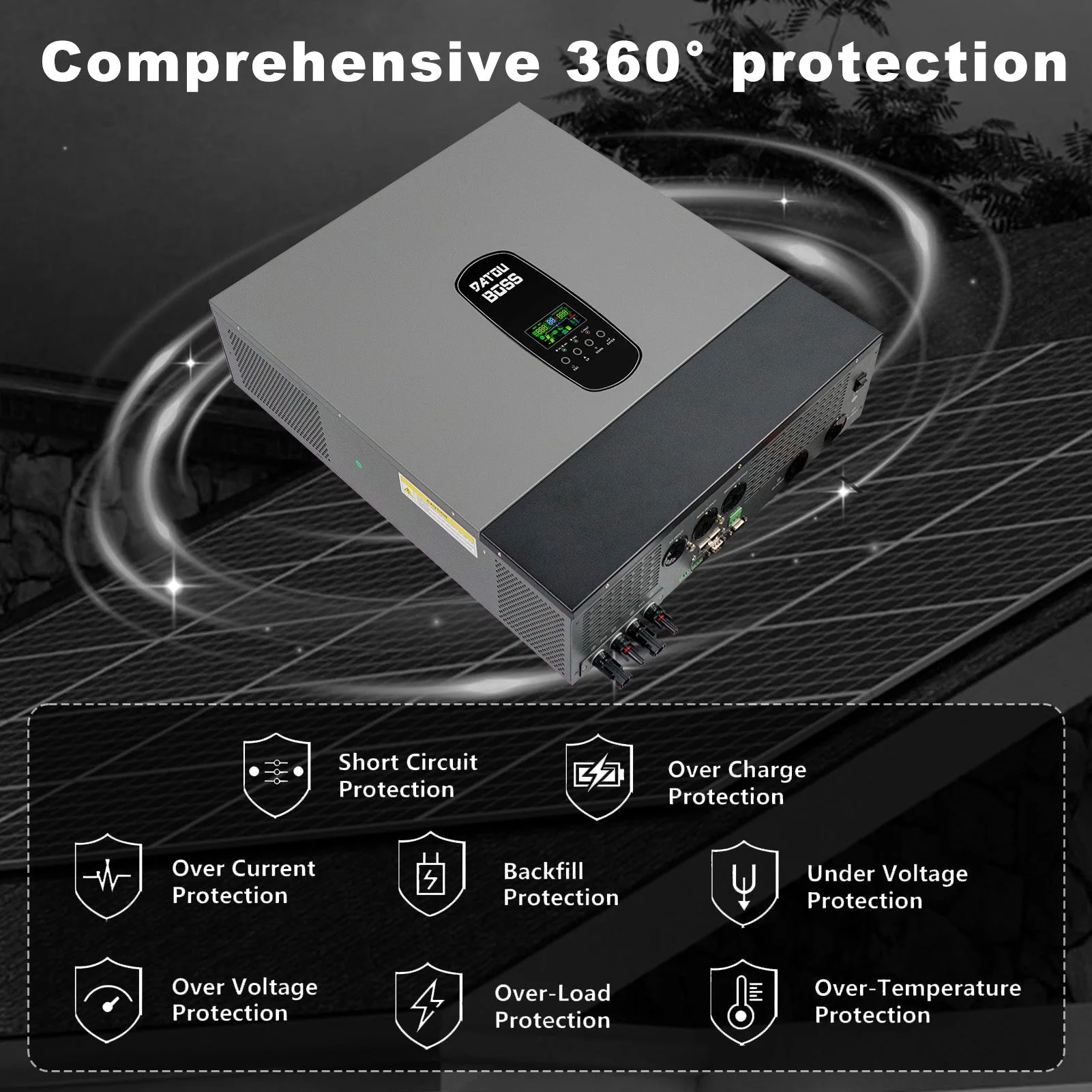 DATOUBOSS Hybrid Inverter 11kW 48V Dual MPPT 150A Parallel Operation Up to 9 Devices Support BMS and Battery Free Operation (Compatible with WiFi 04) — фото 6