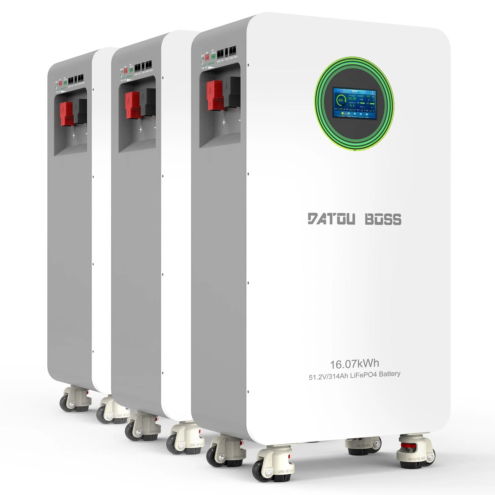 DATOUBOSS 48V 314Ah LiFePO4-Batterie 16kWh Solarenergiespeichersystem mit 210A BMS Metallgehäuse mit Rädern für die Energiespeicherung zu Hause, Solar-Wohnmobile und Off-Grid-Backup — фото 10