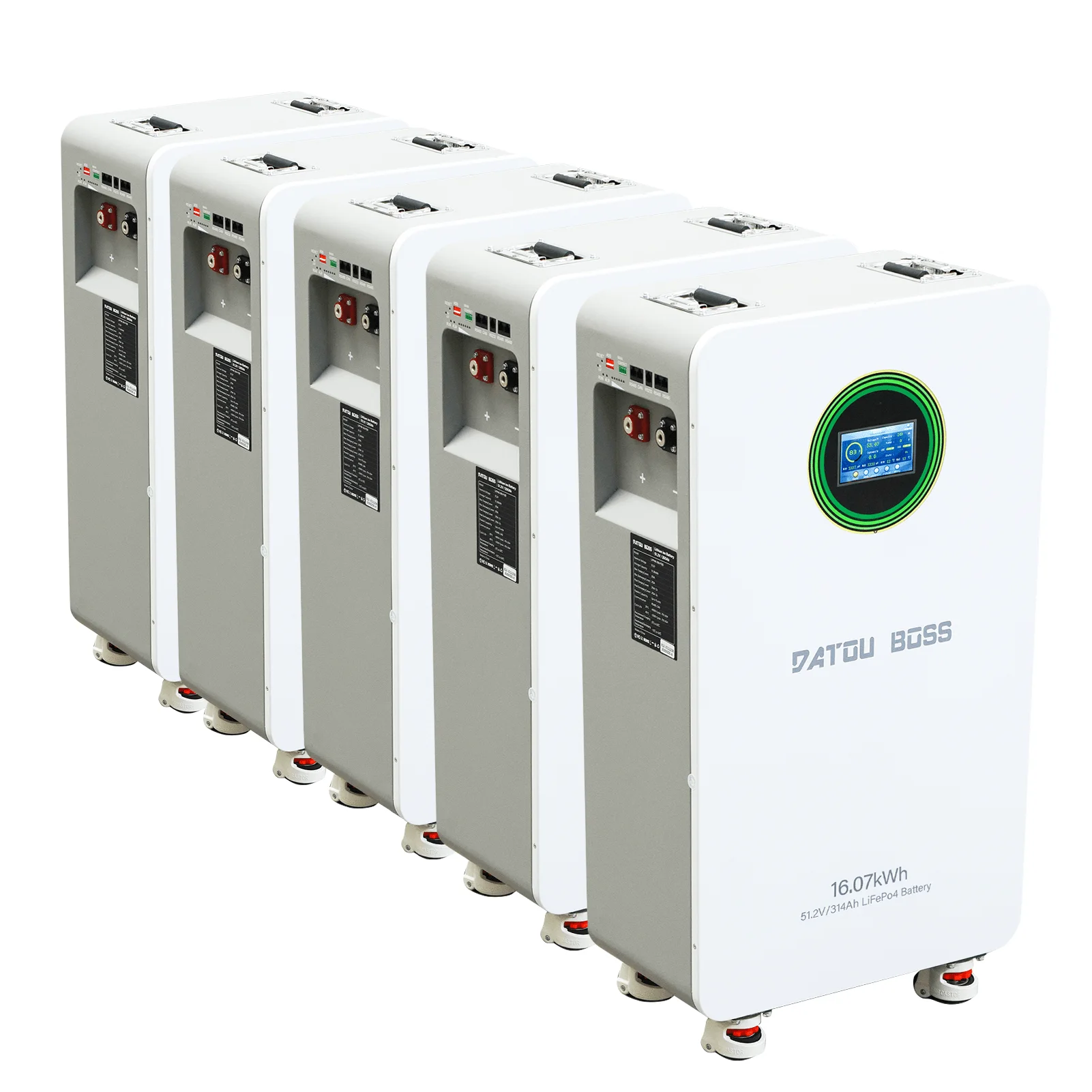 DATOUBOSS 48V 314Ah LiFePO4-Batterie 16kWh Solarenergiespeichersystem mit 210A BMS Metallgehäuse mit Rädern für die Energiespeicherung zu Hause, Solar-Wohnmobile und Off-Grid-Backup — фото 12