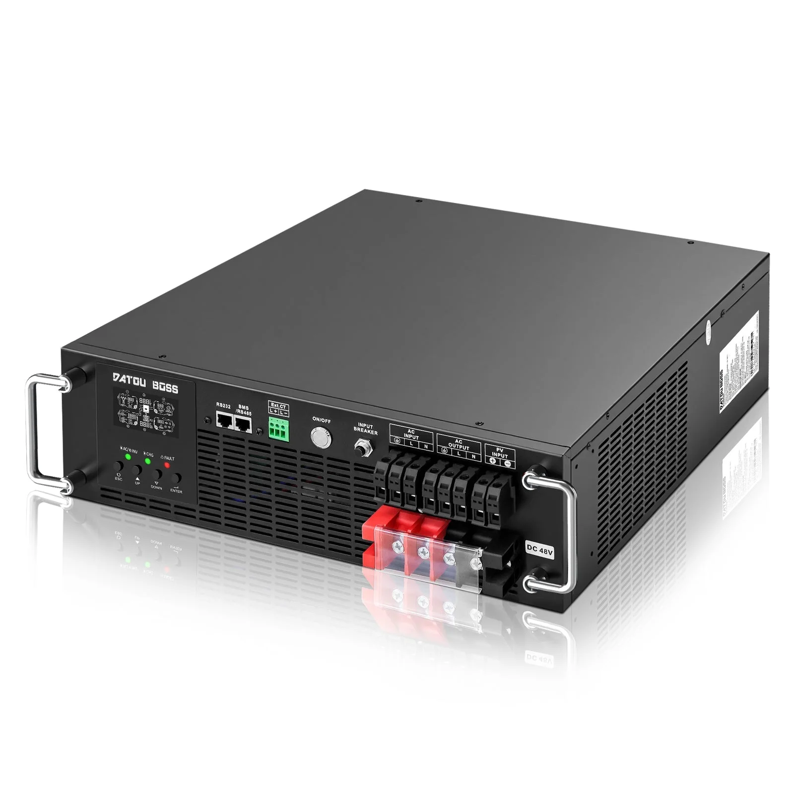 Гибридный солнечный инвертор DATOUBOSS 6200 Вт, 48 В на 230 В, MPPT 120 А, PV 8500 Вт, монтаж в стойку 3U, встроенная функция ИБП, работа без батареи