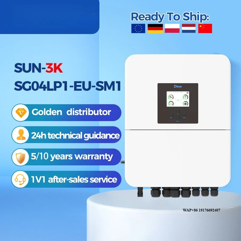 Deye SUN-3K-SG04LP1-EU-SM1 Hybrid-Wechselrichter, 3 kW, 1 Phase, 48 V, WLAN — фото 2