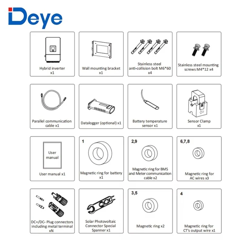 Deye SUN-5K-SG05LP1-EU-SM2 гибридный инвертор, 5 кВт, 1 фаза, 48 В — фото 6