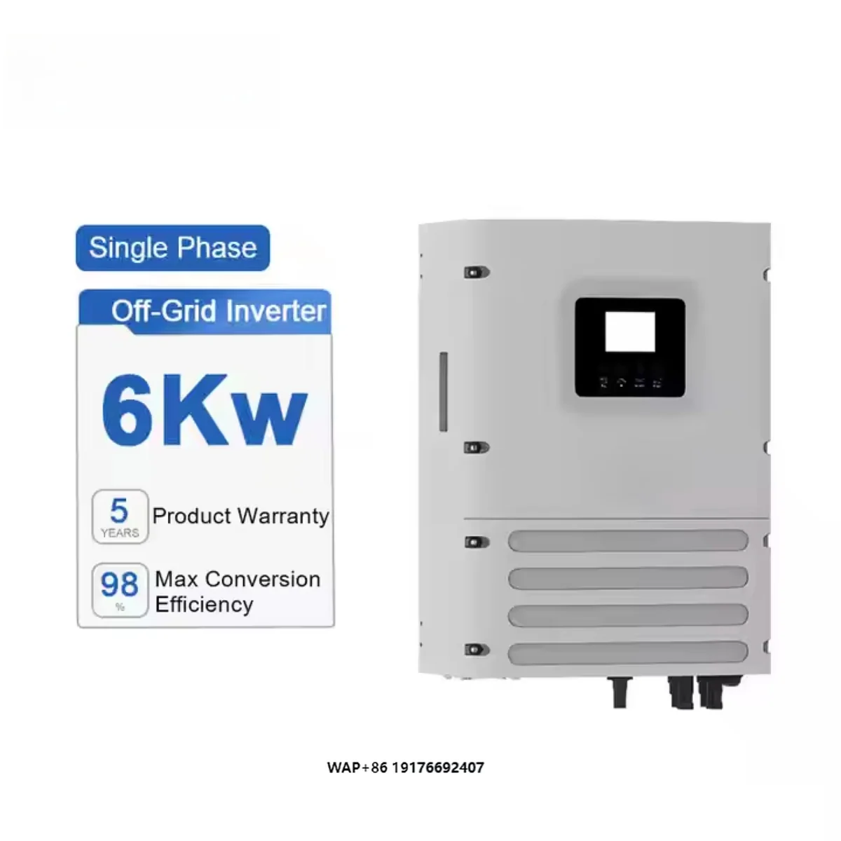 Deye SUN-6K-OG01LP1-EU-AM2 Hybrid-Wechselrichter, 6 kW, 1 Phase, 48 V