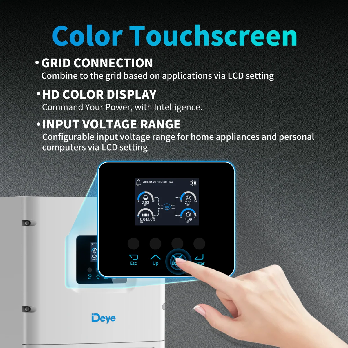 Deye SUN-6K-OG02LP1-EU-AM1 Hybrid-Wechselrichter 6 kW 1 Phase 48 V WLAN MPPT — фото 5
