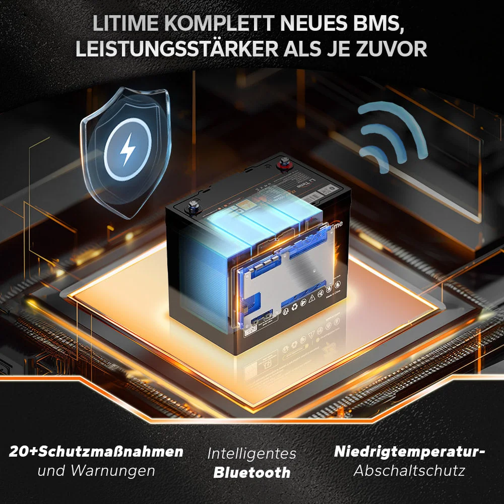 LiTime 12V 100Ah Group24 Motorhome Bluetooth Deep Cycle Lithium Battery for MiniCamper — фото 7