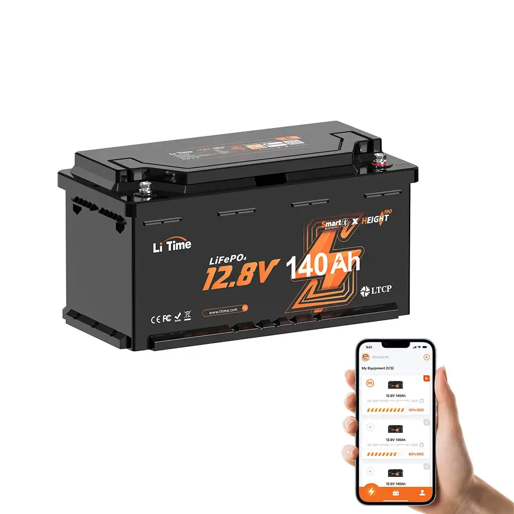 LiTime 12V 140A·h H190 Deep-Cycle-Sommerbatterie mit Bluetooth — фото 12