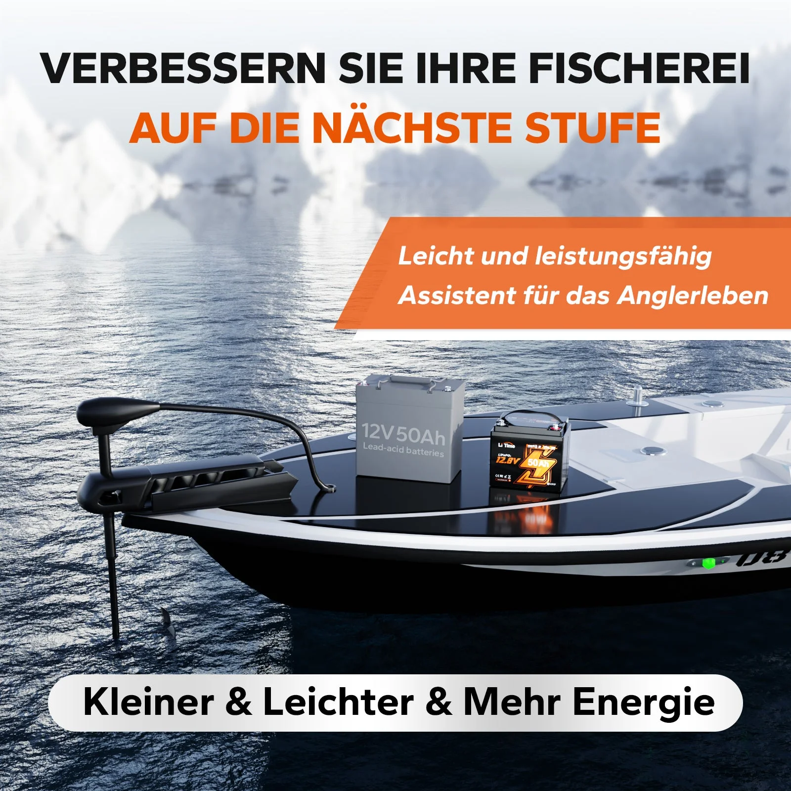 LiTime LiFePO4 12V 50Ah Bluetooth Kälteschutz Deep Cycle Lithiumbatterie für Elektrobootmotor — фото 4