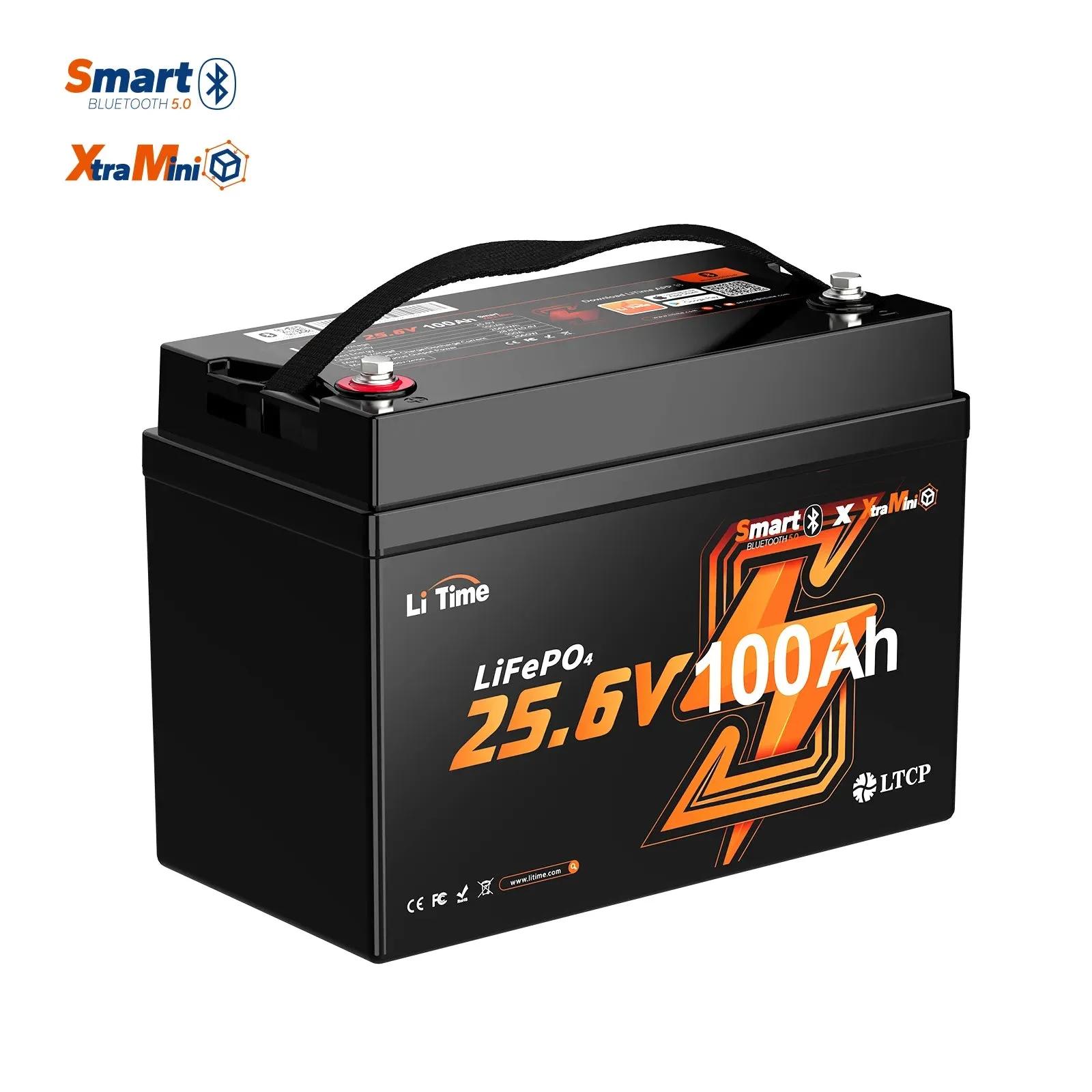 LiTime 24V 100Ah Xtra Mini LiFePO4-Akku mit Bluetooth für Trolling-Motoren — фото 1
