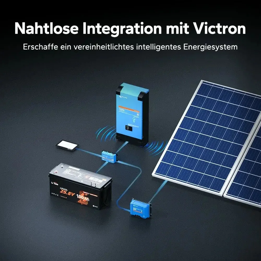 LiTime 24V 100Ah Smart ComFlex LiFePO4 – kompatibel mit Bluetooth und Victron — фото 2