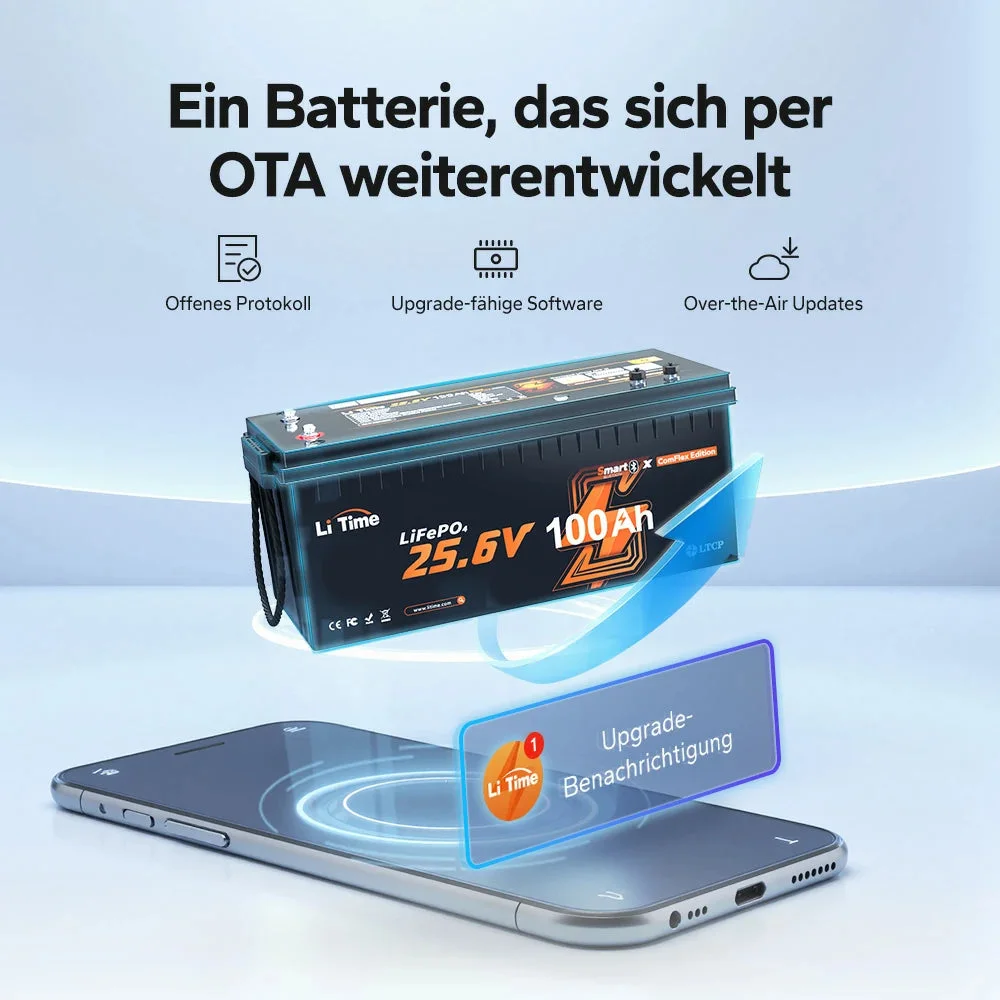 LiTime 24V 100Ah Smart ComFlex LiFePO4 – kompatibel mit Bluetooth und Victron — фото 5