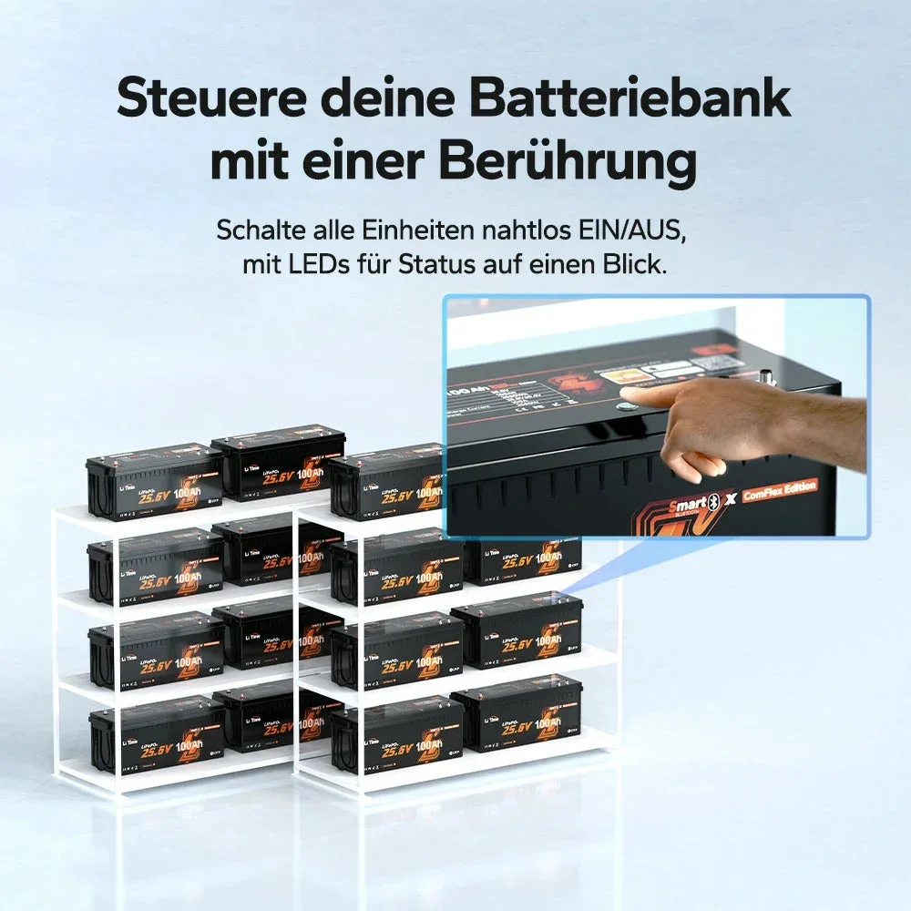 LiTime 24V 100Ah Smart ComFlex LiFePO4 – kompatibel mit Bluetooth und Victron — фото 7
