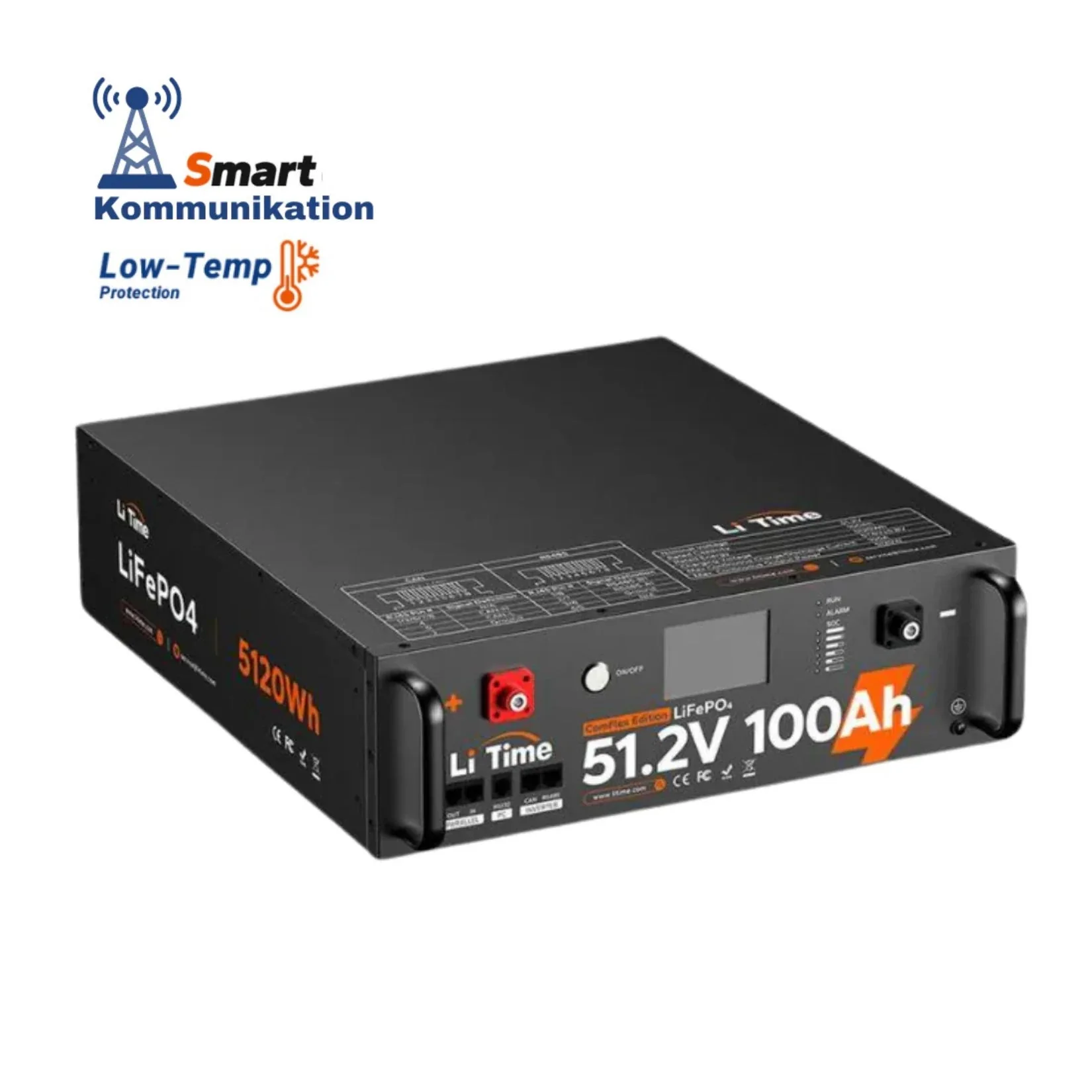 LiTime LiFePO4 51.2V 100Ah солнечная батарея Smart ComFlex 3U устойчива с BMS