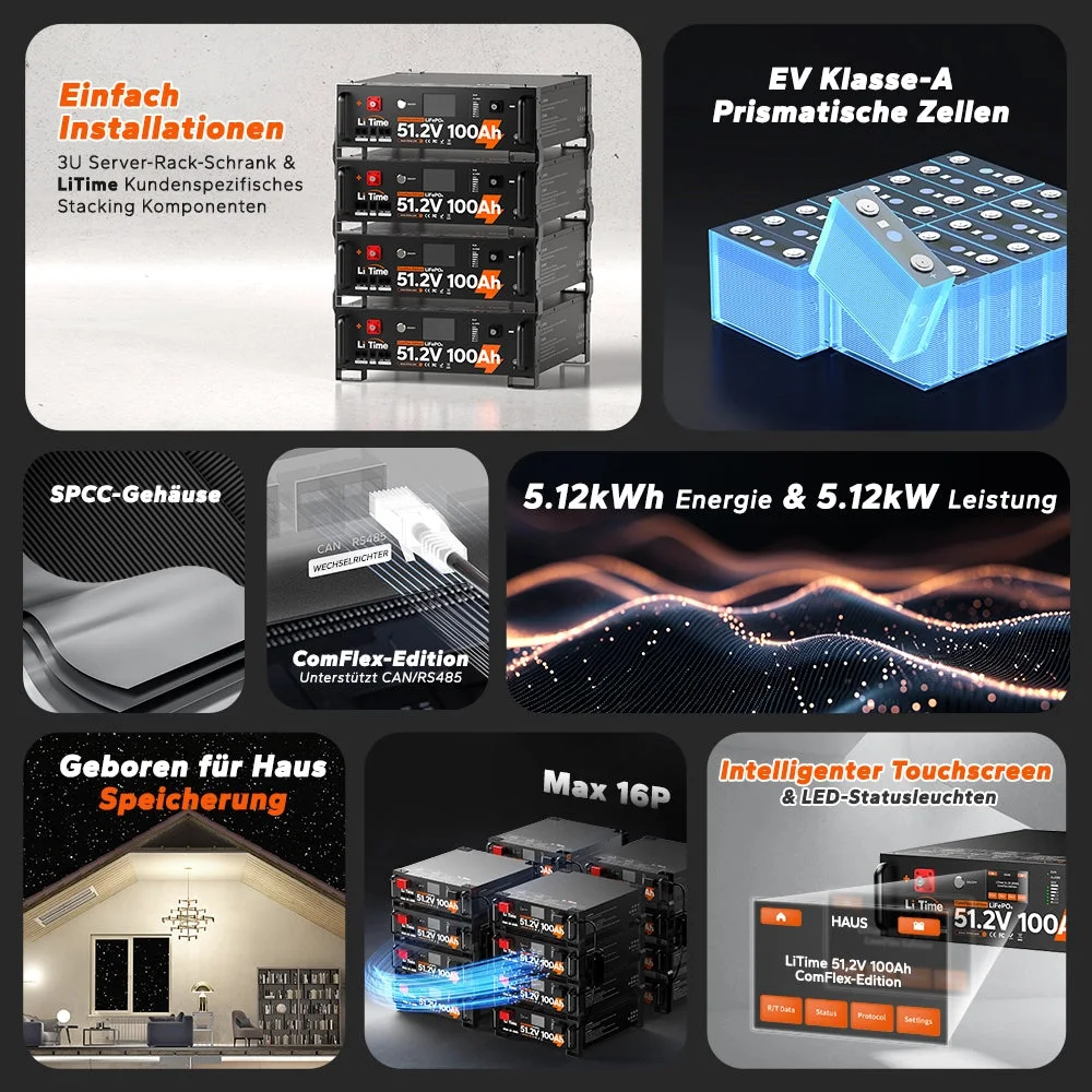 LiTime LiFePO4 51.2V 100Ah Solar Smart ComFlex 3U Rack with BMS — фото 5