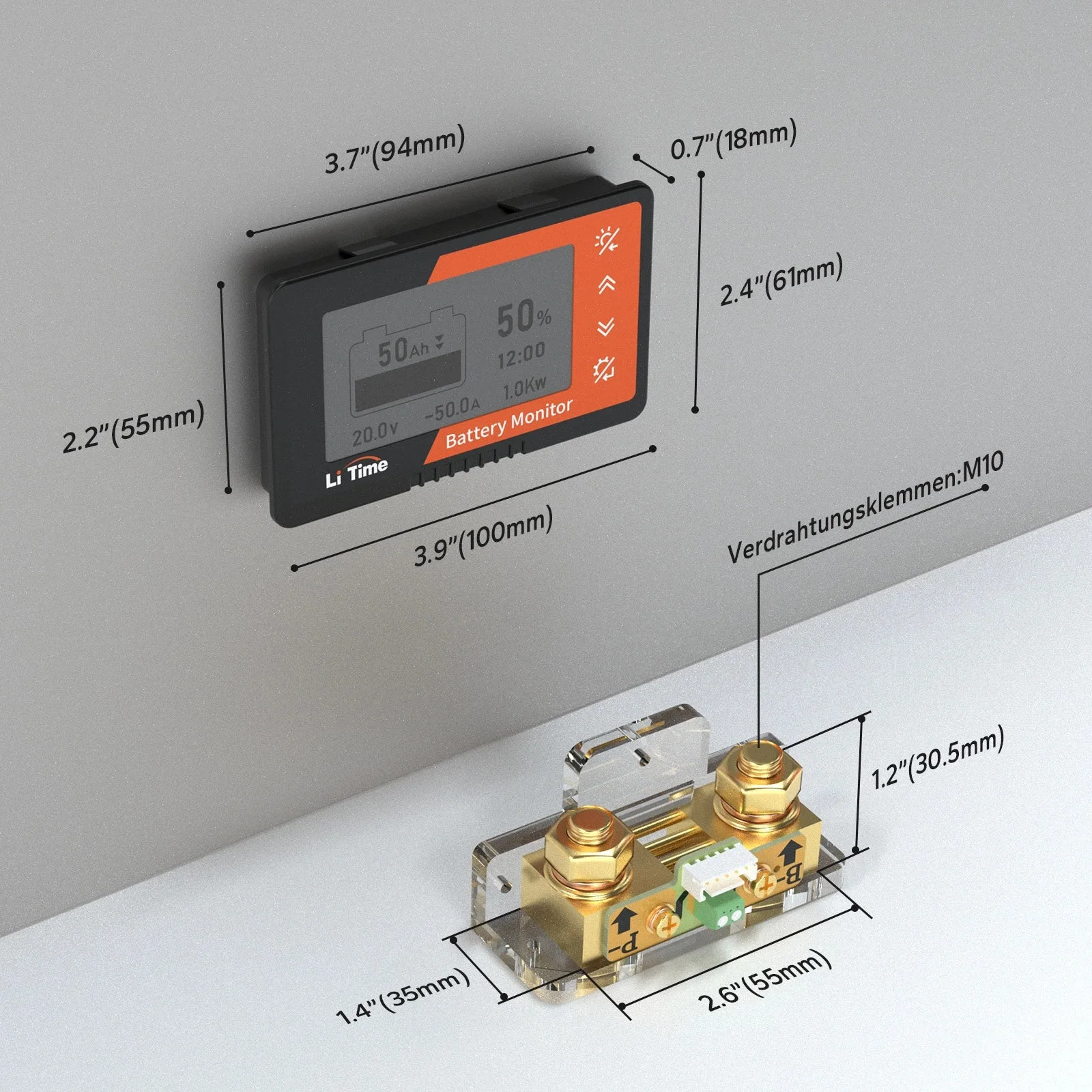 LiTime 500A Batteriemonitor mit LCD-Display und Shunt — фото 6