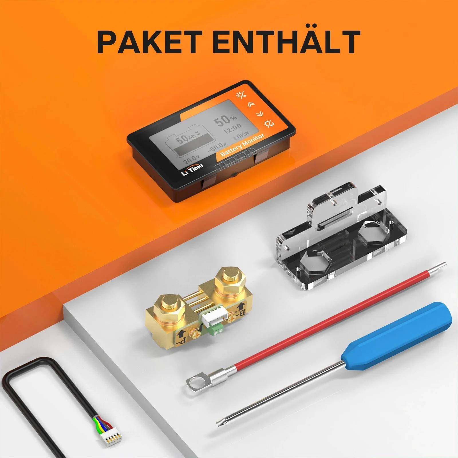 LiTime 500A Batteriemonitor mit LCD-Display und Shunt — фото 7
