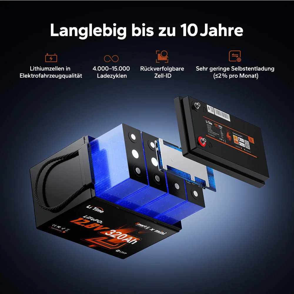 LiTime Акумулятор LiFePO4 12V 320Ah W190 для автофургона під сидінням з Bluetooth (0% ПДВ) — фото 7