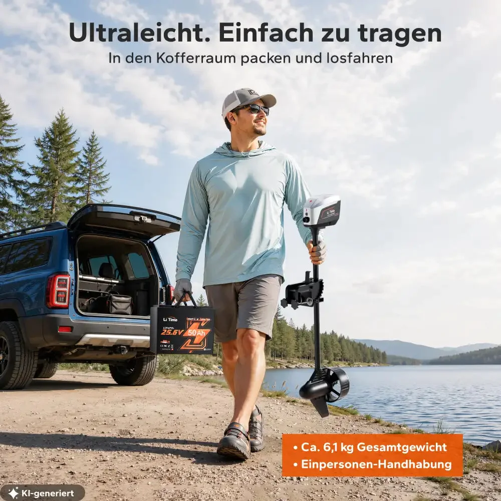 LiTime Argoseeker A1 24 V 700 W elektrischer Außenbordmotor – leichter Außenbordmotor für kleine Boote — фото 6