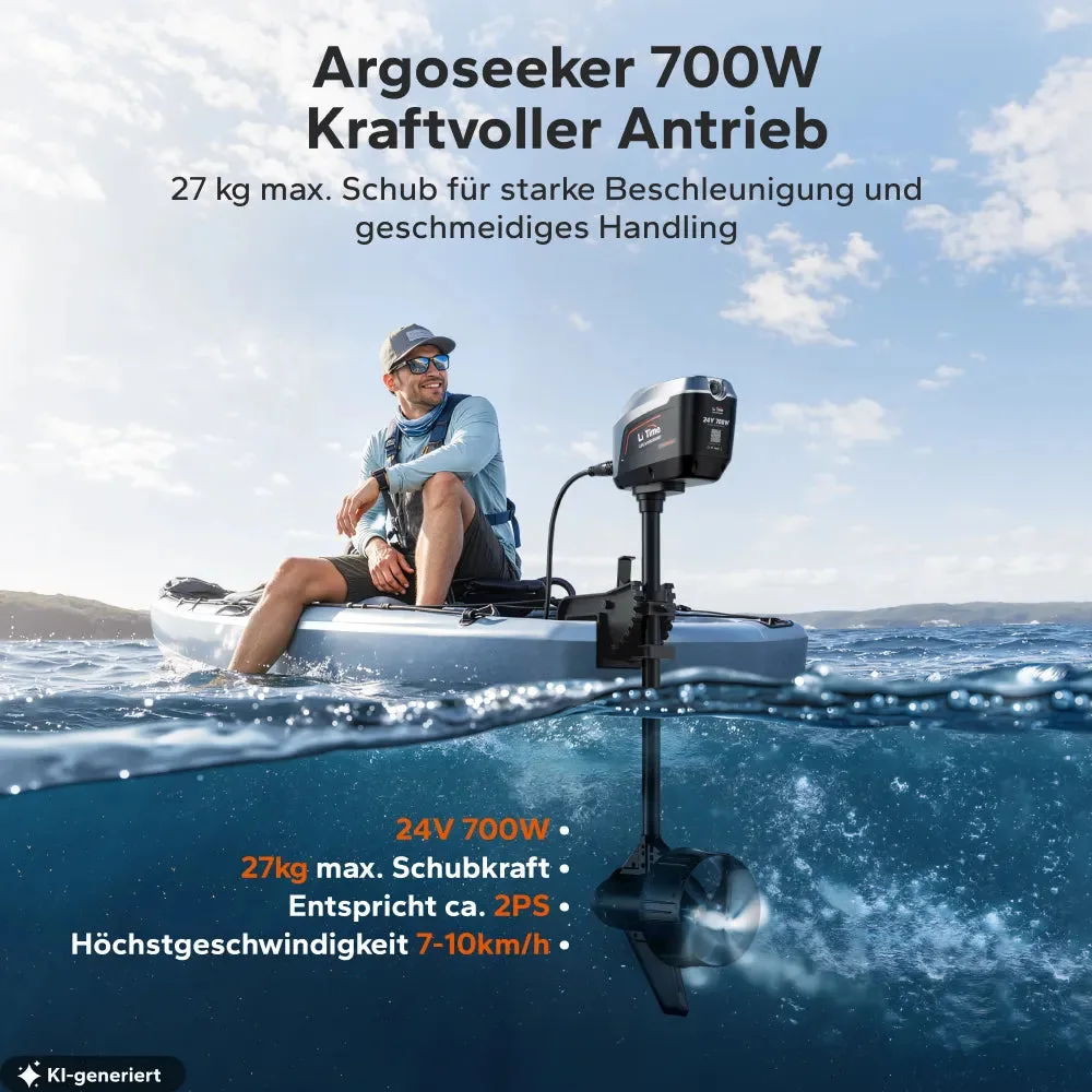 LiTime Argoseeker A1 24 V 700 W elektrischer Außenbordmotor – leichter Außenbordmotor für kleine Boote — фото 7