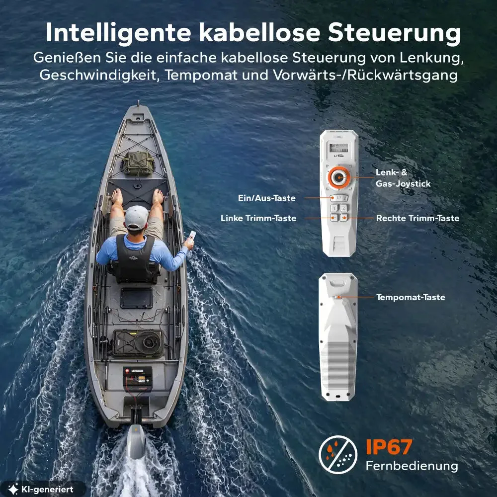 LiTime Argoseeker A2 48 V 2000 W elektrischer Außenbordmotor – 120 lbs Schub für Boote — фото 5