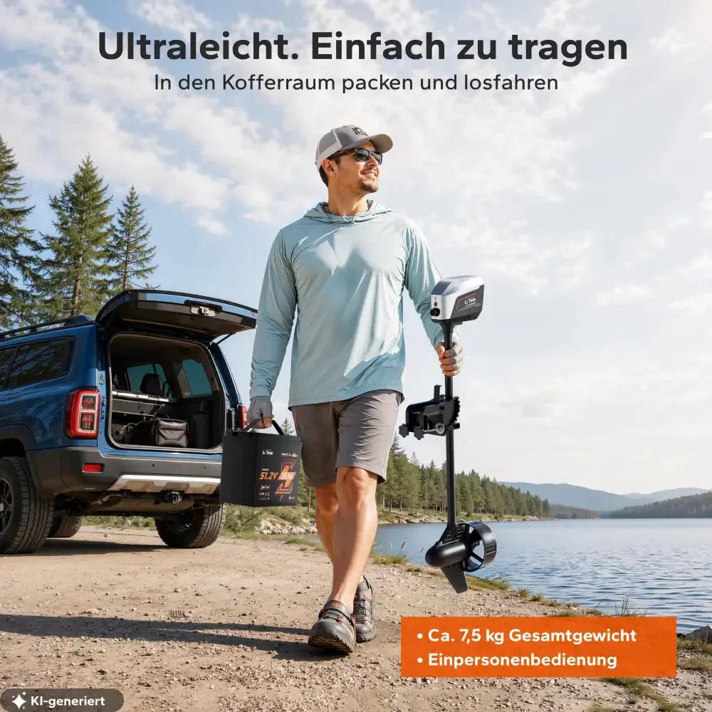 LiTime Argoseeker A2 48 V 2000 W elektrischer Außenbordmotor – 120 lbs Schub für Boote — фото 6