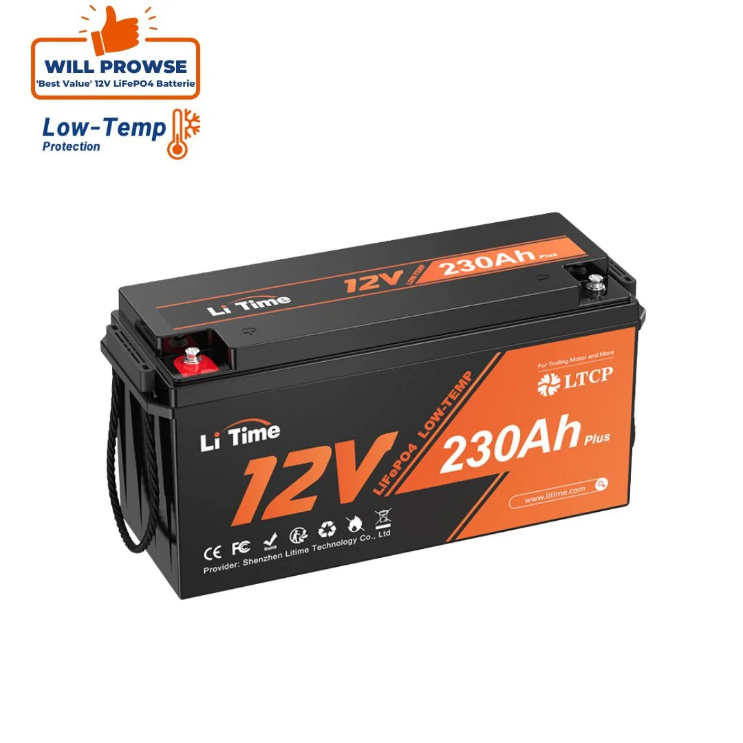 LiTime LiFePO4 12V 230Ah Plus Deep Cycle Batterie – mit BMS bei 200A