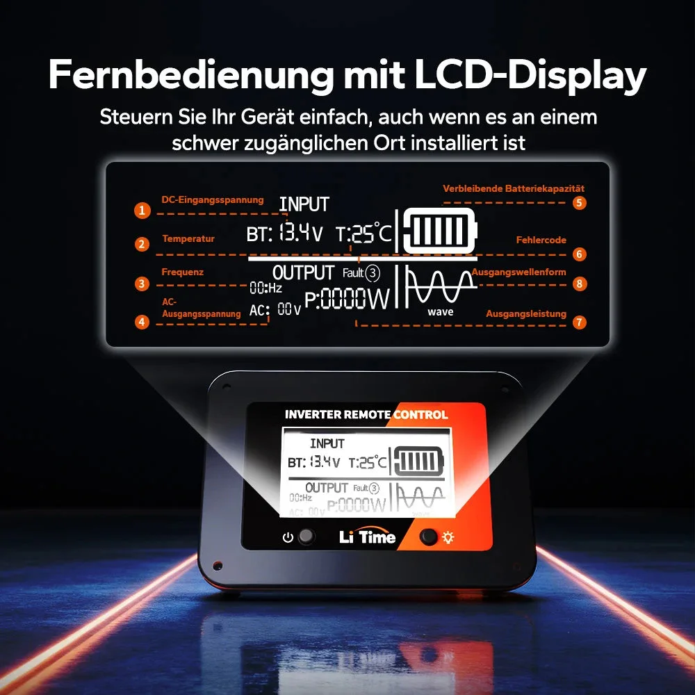 LiTime 1000 W reiner Sinus-Wechselrichter 12 V DC auf 230 V AC — фото 4