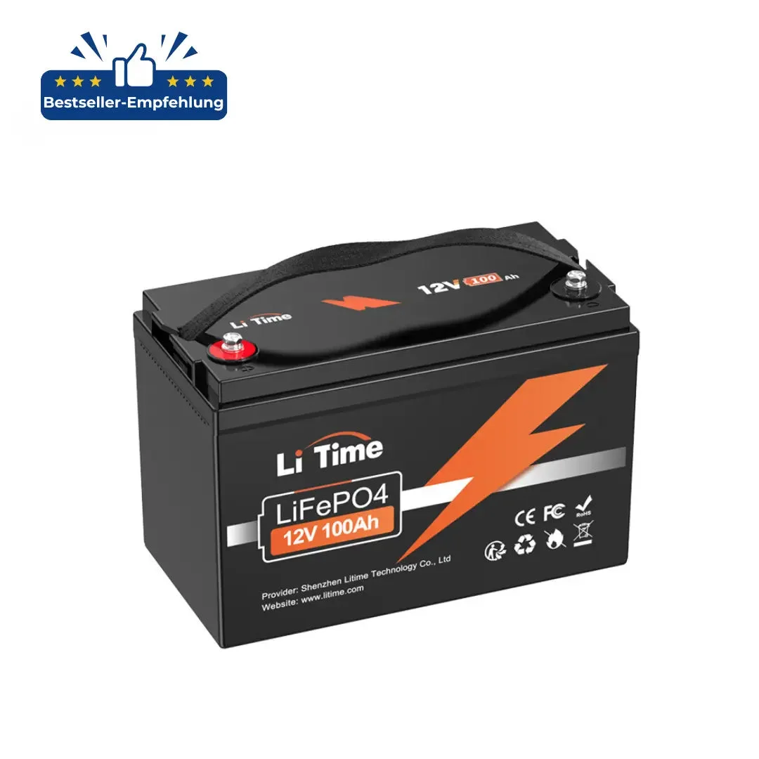 LiTime [Украина] 12 Вольт 100Ач LiFePO4 АКБ, Литий Железо Фосфатный аккумулятор BMS EV Grade A