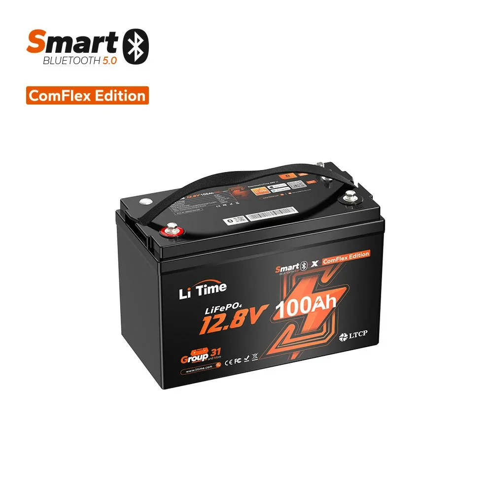 Аккумулятор LiTime 12V 100Ah Smart ComFlex со связью Bluetooth & Victron
