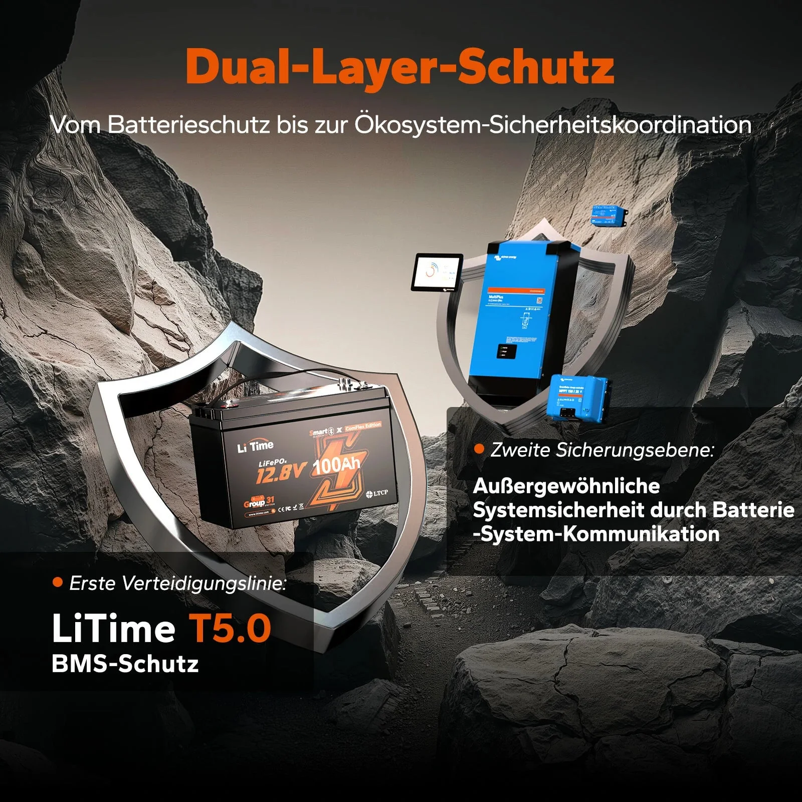 Аккумулятор LiTime 12V 100Ah Smart ComFlex со связью Bluetooth & Victron — фото 3