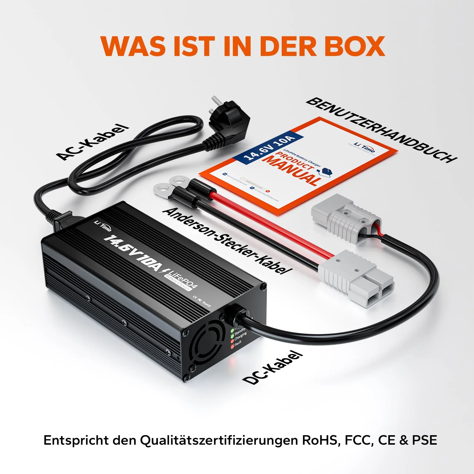 LiTime 14,6V 10A Ladegerät für 12V LiFePO4 Lithiumbatterie — фото 9