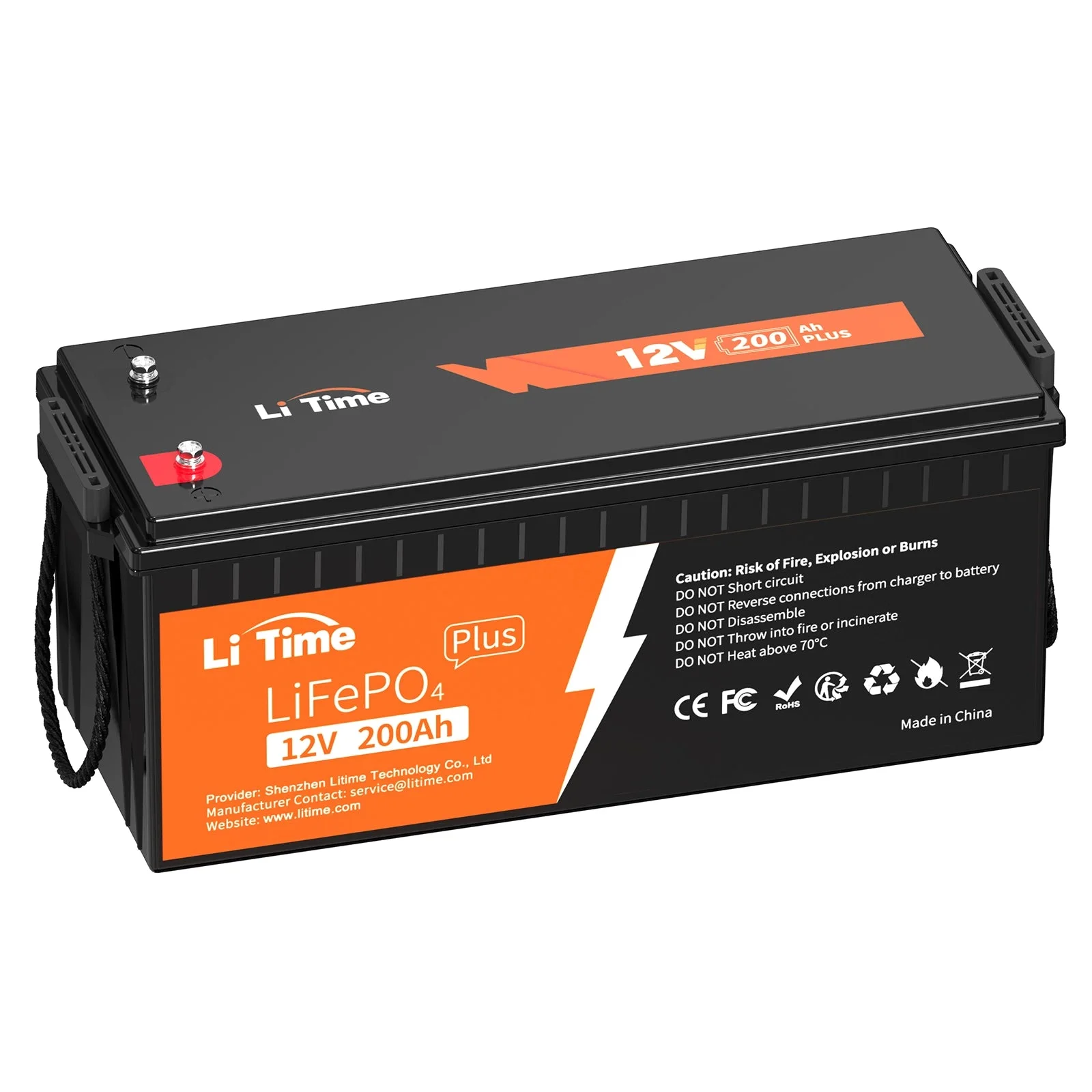 LiTime 12V 200Ah Plus Deep Cycle LiFePO4 Lithiumbatterie – 200A BMS