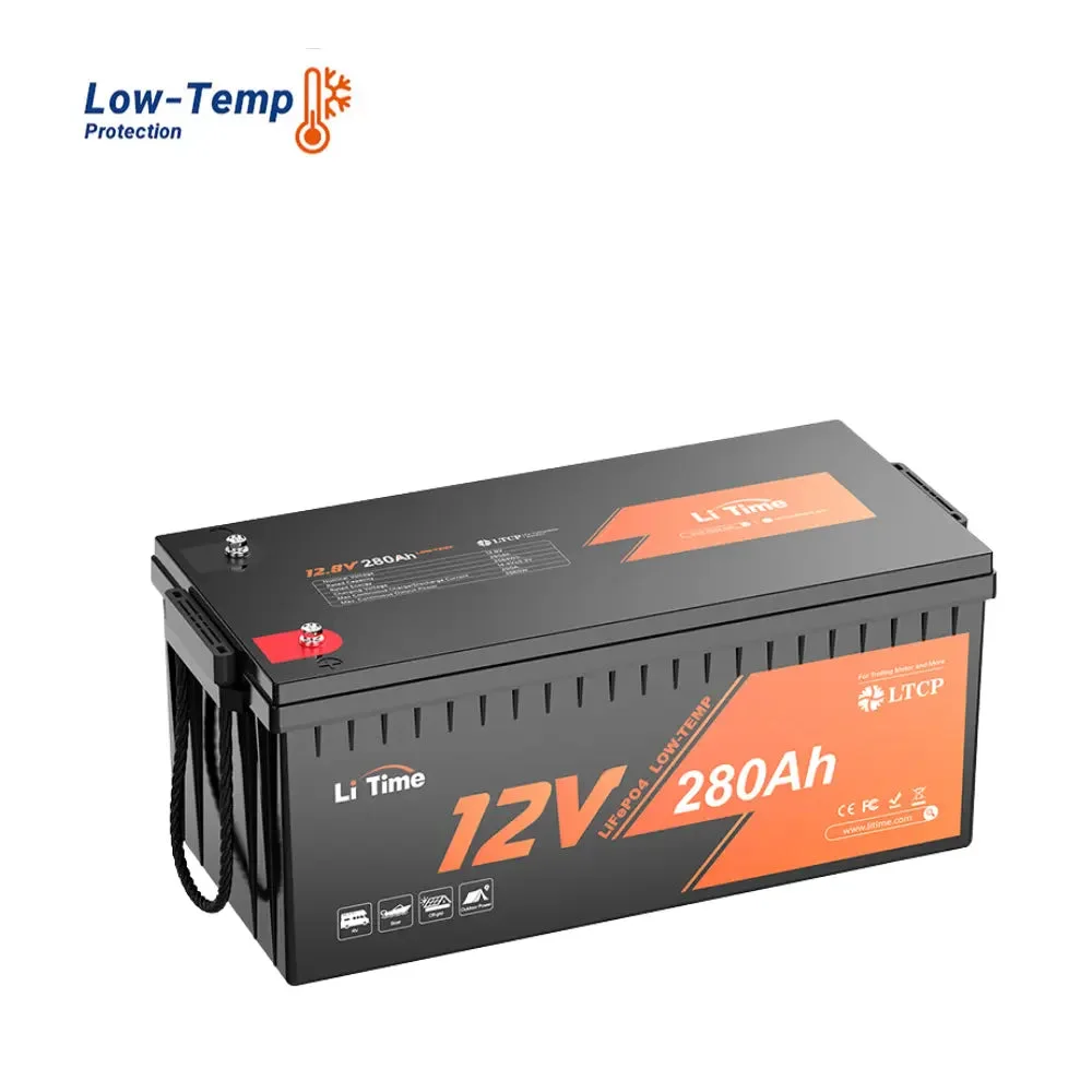 LiTime 12V 280Ah LiFePO4-Akku mit 200A Dauerentladung, Tieftemperaturschutz und Tiefzyklus für Marine, Wohnmobil und Solar