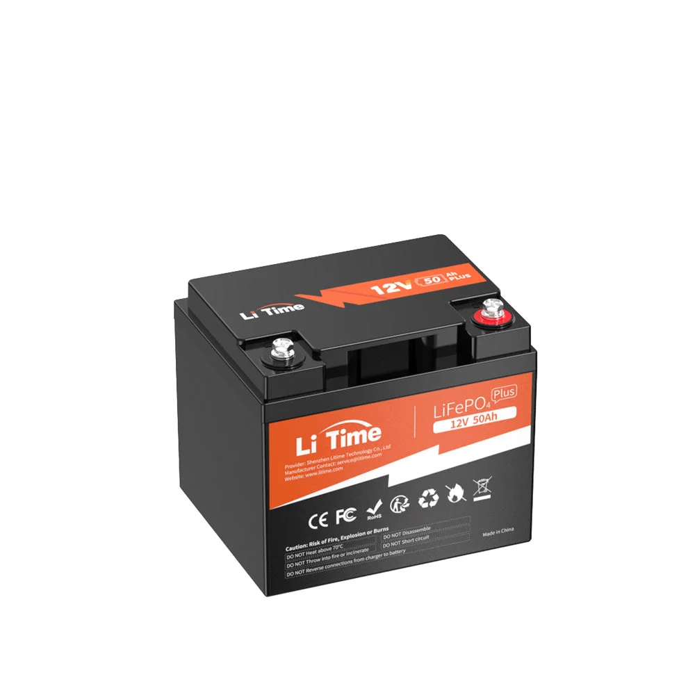 LiTime 12V 50Ah літієва батарея глибокого циклу для морських суден, фургонів, ехолотів