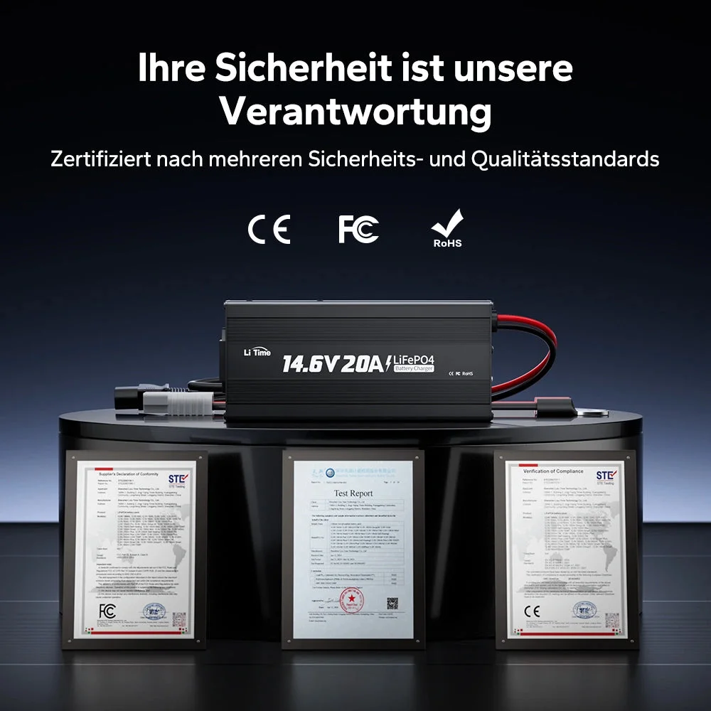 LiTime 14,6V 20A Ladegerät für LiFePO4 12V Lithiumbatterie — фото 7