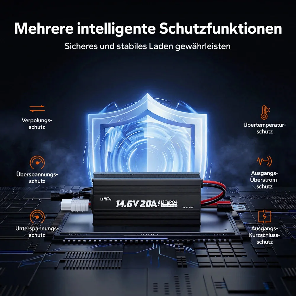 LiTime 14,6V 20A Ladegerät für LiFePO4 12V Lithiumbatterie — фото 9