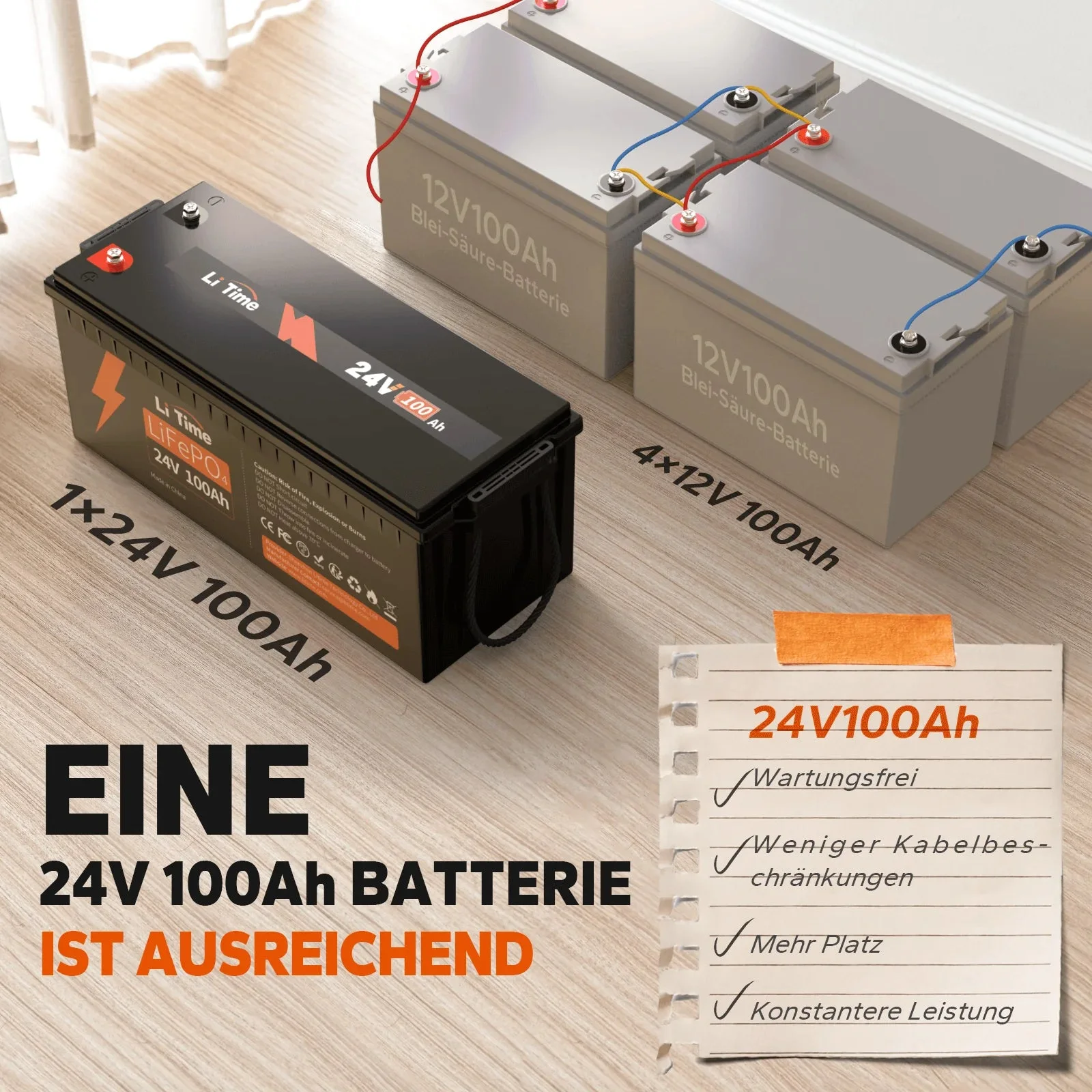 [Ukraine] LiTime 24v 100ah LiFePO4 Batterie BMS 100A — фото 2