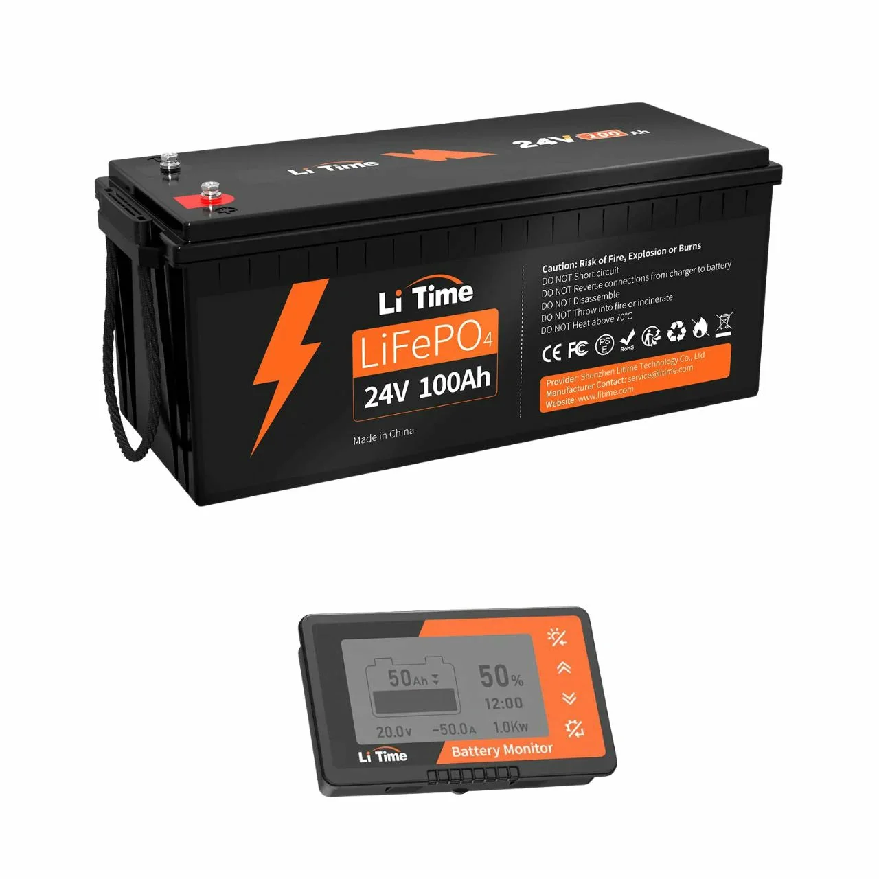 LiTime LiFePO4 24V 100Ah Li-Ion Deep-Cycle-Akku — фото 12